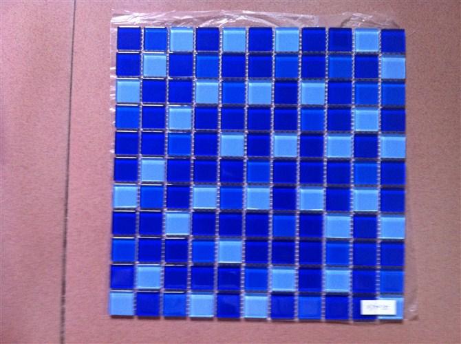供应游泳池蓝色玻璃马赛克，供应蓝色48规格玻璃马赛克公司。