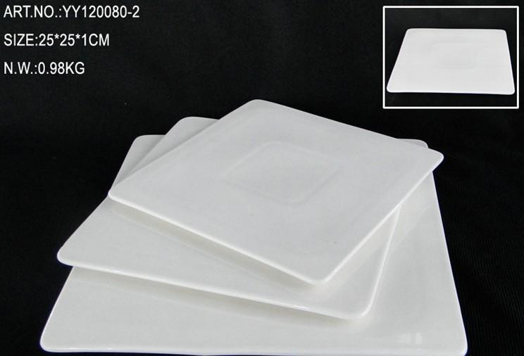供应方形平盘-陶瓷平盘-西餐盘子图片