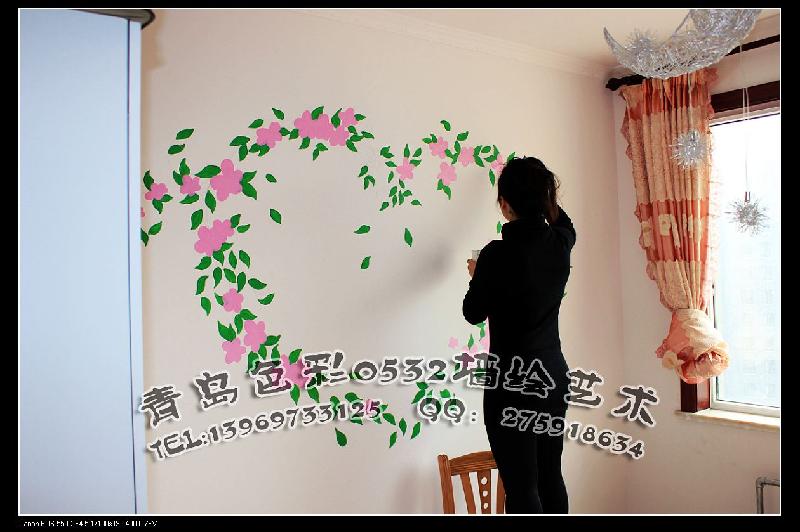 供应青岛卧室墙彩绘 卧室背景墙彩绘 儿童房彩绘 儿童房墙体彩绘