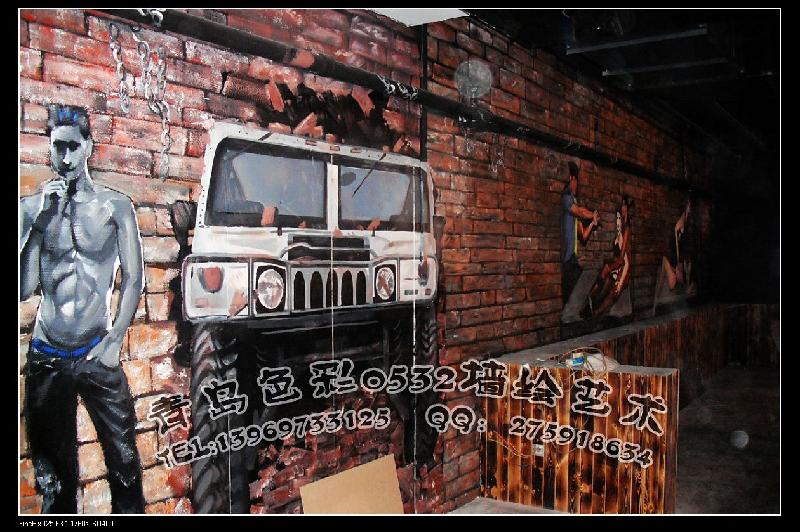供应青岛酒吧墙体彩绘 酒吧彩绘 酒吧装饰墙绘
