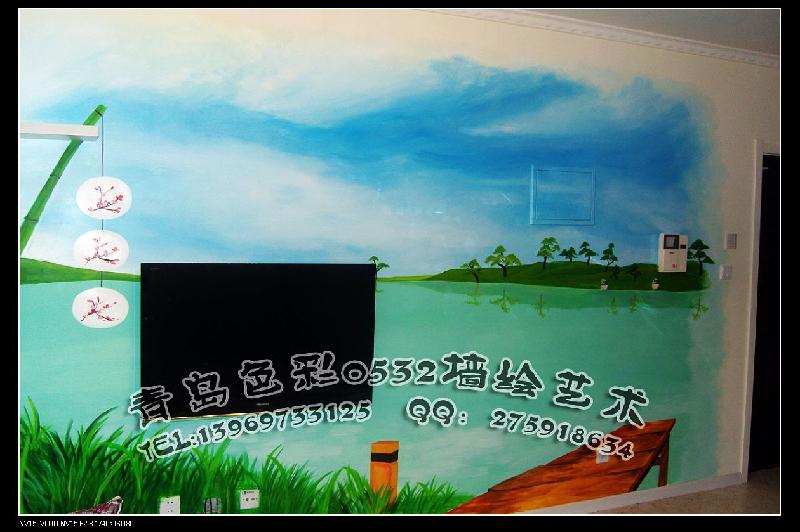 青岛电视背景墙彩绘供应青岛电视背景墙彩绘