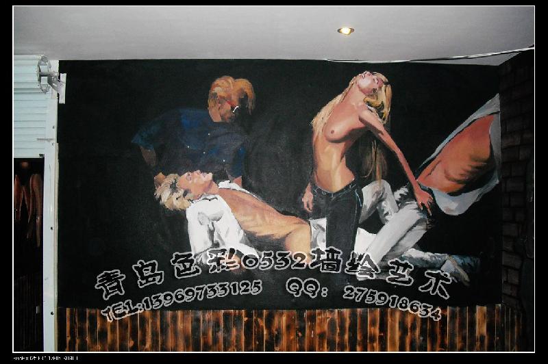 供应青岛酒吧墙体彩绘 酒吧彩绘 酒吧装饰墙绘