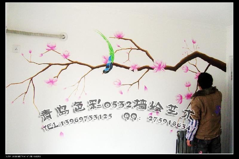 青岛市青岛电视背景墙彩绘厂家供应青岛电视背景墙彩绘