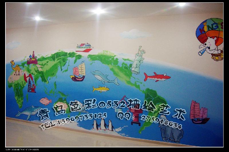 供应青岛幼儿园彩绘 幼儿园墙体彩绘 幼儿园卡通墙绘 手绘卡通墙画