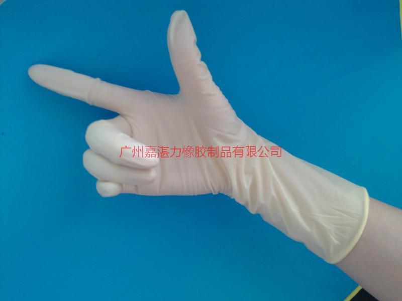 供应批发乳胶手套一次性使用 9寸无粉麻面乳白乳胶手套防滑防水