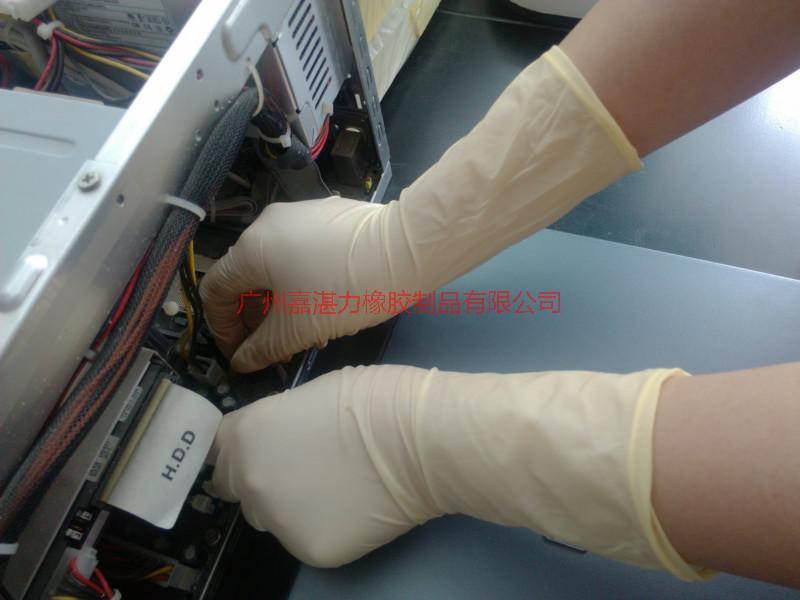供应12寸乳胶手套用在电子厂里 无尘车间 净化室