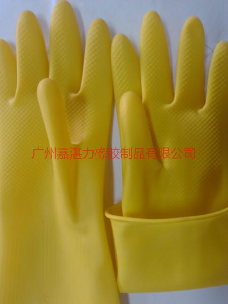 供应牛筋手套/防护手套 工业耐酸碱手套 加厚工业乳胶手套