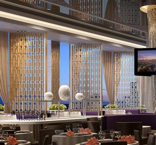 供应中国澳门赌场餐厅不锈钢隔断屏风图片