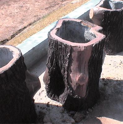 水泥仿木垃圾桶厂家成都仿木仿石批发