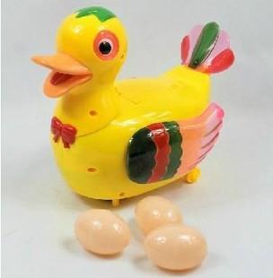 下蛋鸭子生蛋鸭玩具 会下蛋的鸭子 万向轮自动转向电动玩具