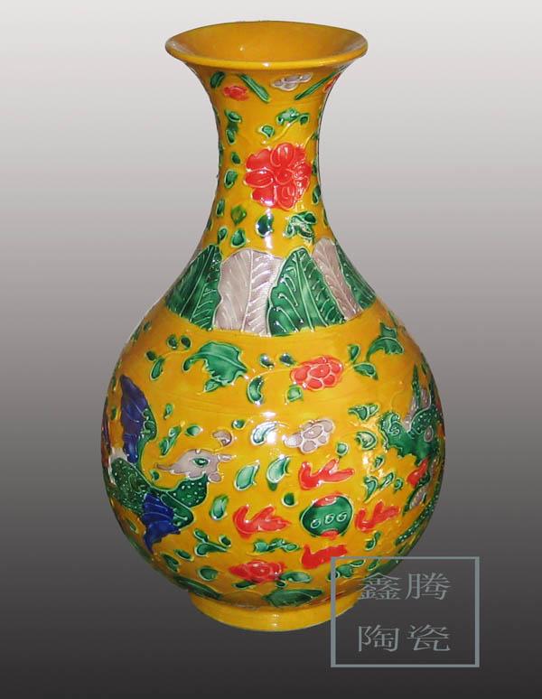 供应五彩花瓶 景德镇陶瓷花瓶图片