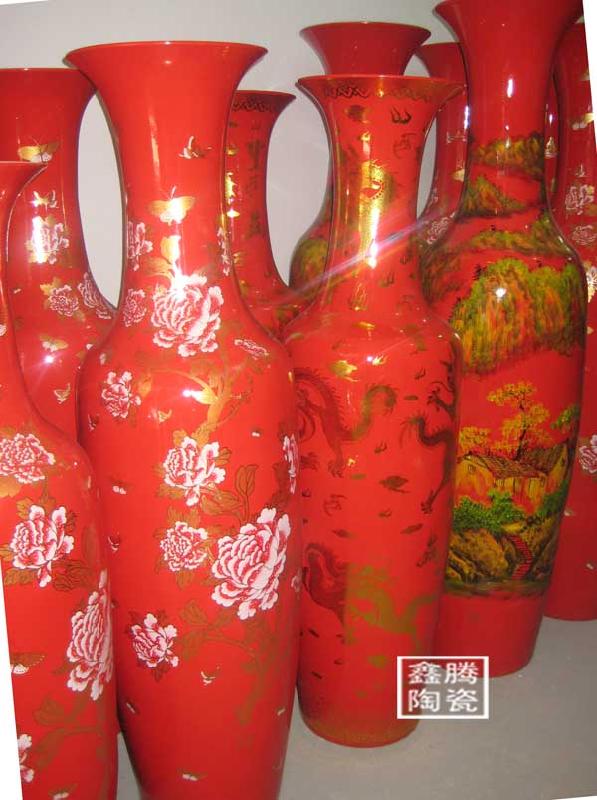 陶瓷大花瓶/中国红陶瓷大花瓶批发