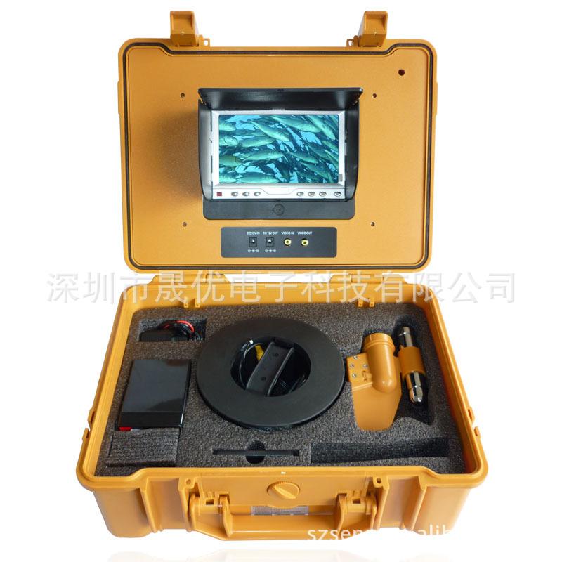 供应S803水下摄像机水下监控器彩色7寸显示防水胶箱12颗灯