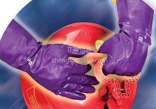 供应耐酸碱手套 金佰利化学防护耐酸碱手套G80紫图片