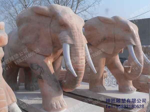 大象 石雕大象 汉白玉大象 动物石雕-神匠雕塑图片