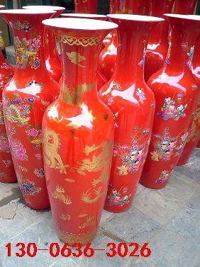 供应武汉大花瓶红瓷花瓶厂家直销批发图片