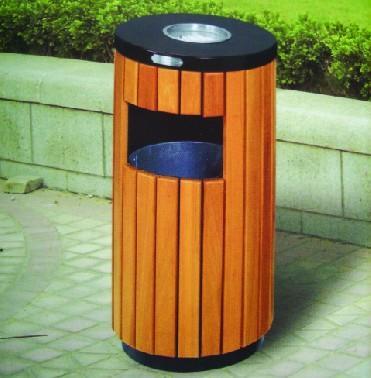 供应钢木圆形垃圾桶图片