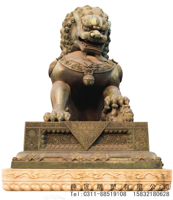 太原市铜狮子石雕狮子门口摆放狮子寓意厂家