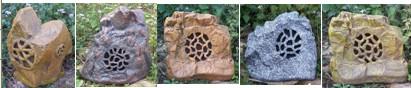 广西南宁市公园喇叭花园防真石头喇叭树桩型户外防水草地音箱图片