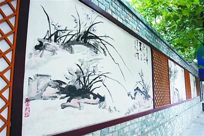 供应兰州海峰墙体彩绘古建彩绘牌匾园林图片