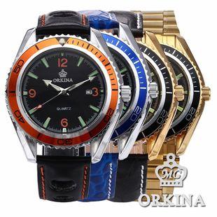 供应正品ORKINA简约石英手表不锈钢壳图片