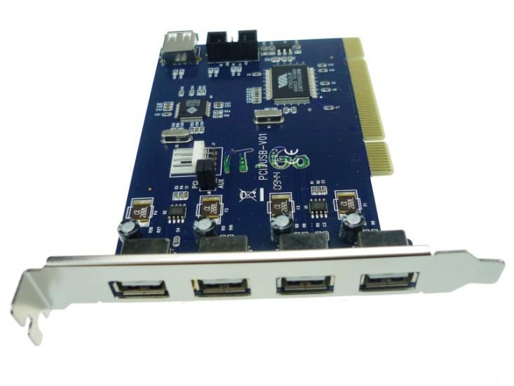 供应USB2.0 PCI扩展卡 7口 3内4外 大功率 厂家供货