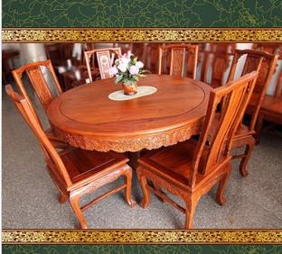 供应东阳红木餐桌椅圆桌 非洲花梨木1.2米圆形餐桌 实木圆台