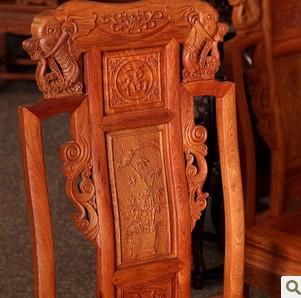 特价 正宗缅甸花梨木餐桌 实木圆桌 象头餐椅 红木家具 实木餐桌