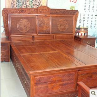 现代中式红木家具/床/双人床/缅甸花梨双人床 卧室床 卧室家具
