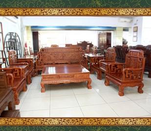 红木家具 正宗非洲花梨木沙发 茶几组合十件套 红木沙发 实木沙发图片