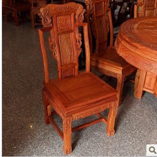 特价 正宗缅甸花梨木餐桌 实木圆桌 象头餐椅 红木家具 实木餐桌