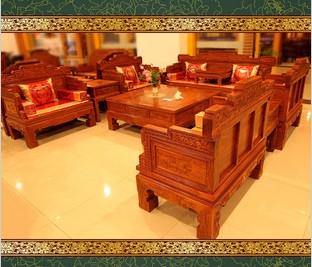 特价 新款非洲花梨木汉宫沙发 椅子 茶几组合 实木沙发 红木家具图片