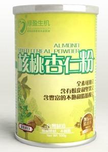 供应台湾绿盈生机核桃杏仁粉500g12罐