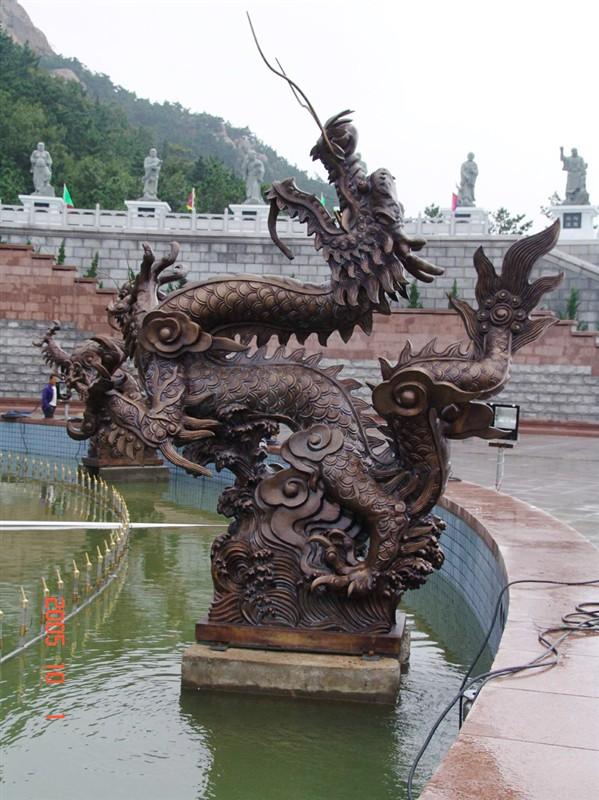 喷泉铜雕塑