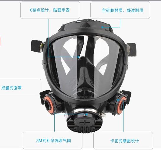 供应3M7800硅胶全面型防毒面具,3M呼吸防护面罩7800,3M7800S-M