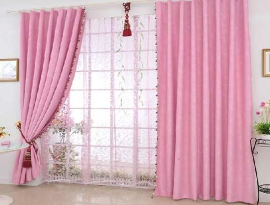 广州订做窗帘/性价比最爱居室粉红色窗帘