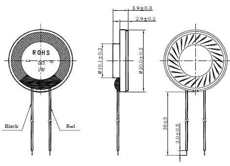 20MM铁壳喇叭 8欧0.5瓦喇叭；20mm8Ω0.25w铁壳喇叭；