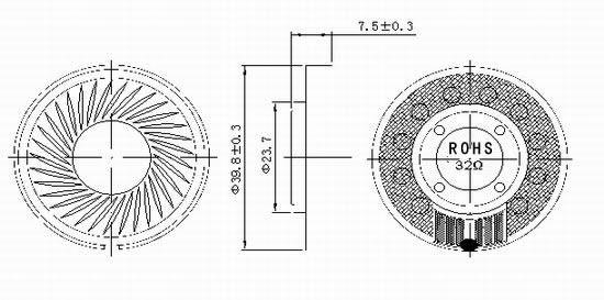 供应40mm耳机喇叭40mm32Ω耳机喇叭