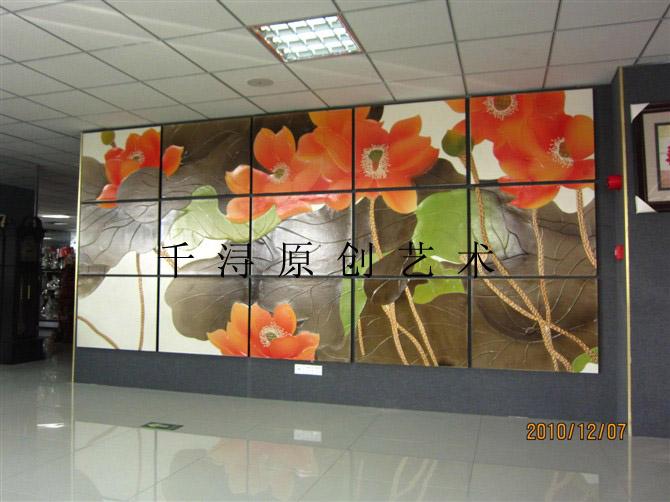 供应屏风大型浮雕漆画工笔花鸟生产厂家