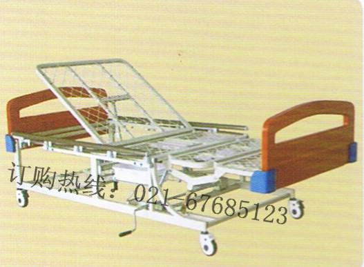 供应上海病人床A03多功能护理床,双摇带便器 带护栏餐桌,医用床