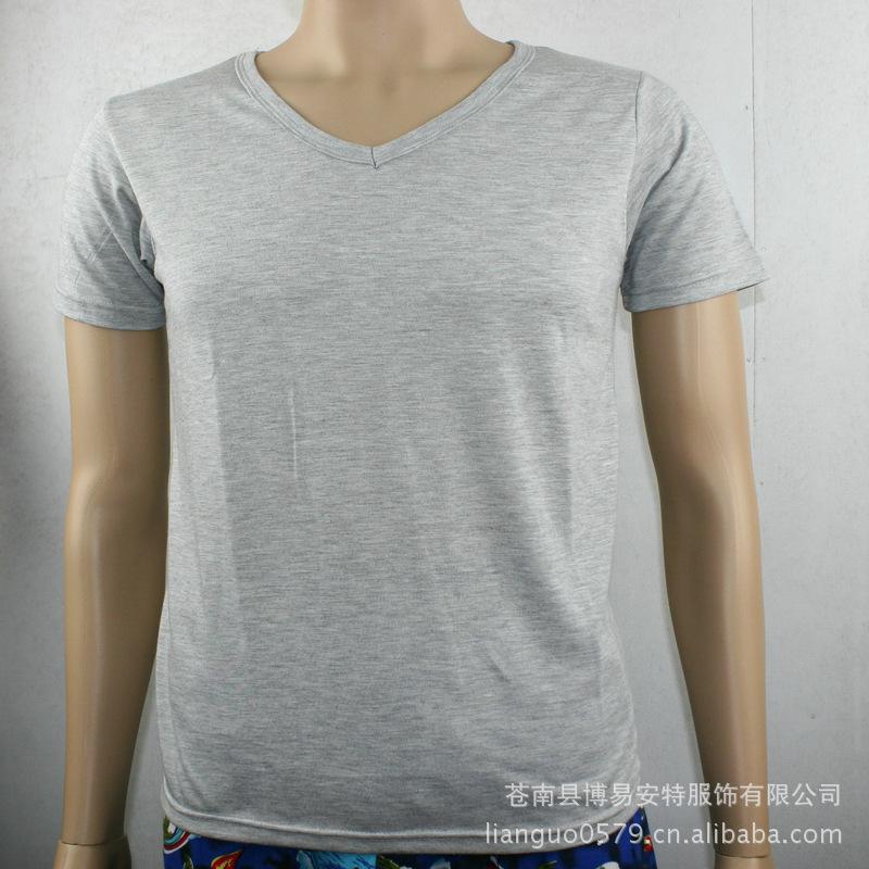 供应韩版紧身男式V领短袖T恤 