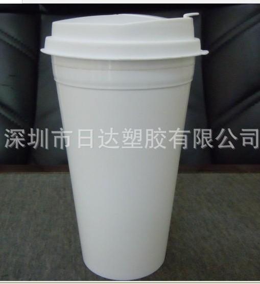 厂家原单-欧式经典白色咖啡杯/高档耐摔塑料保温杯（出口品质）图片