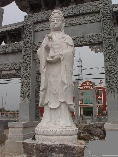 汉白玉柳枝观音菩萨雕像雕塑