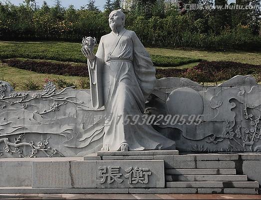 汉白玉张衡雕像地震仪雕塑