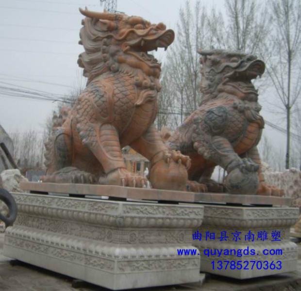 供应京南雕塑动物麒麟石雕厂