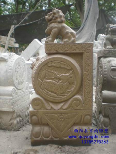 京南雕塑仿古石雕门墩批发