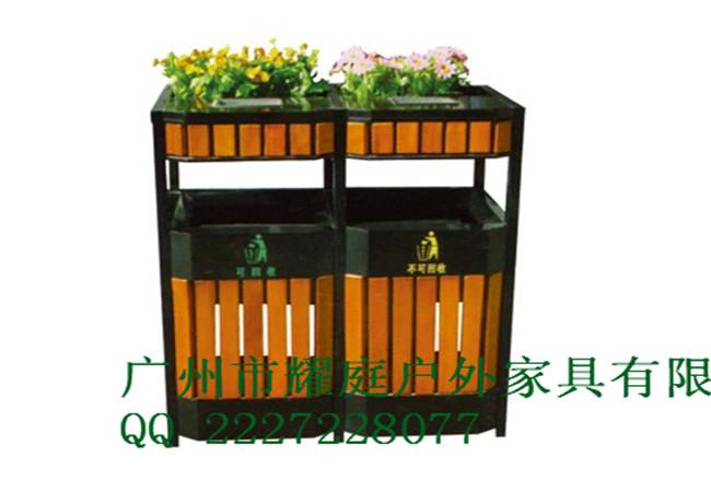 供应小区分类垃圾桶/钢木结构垃圾桶，户外防雨，防虫