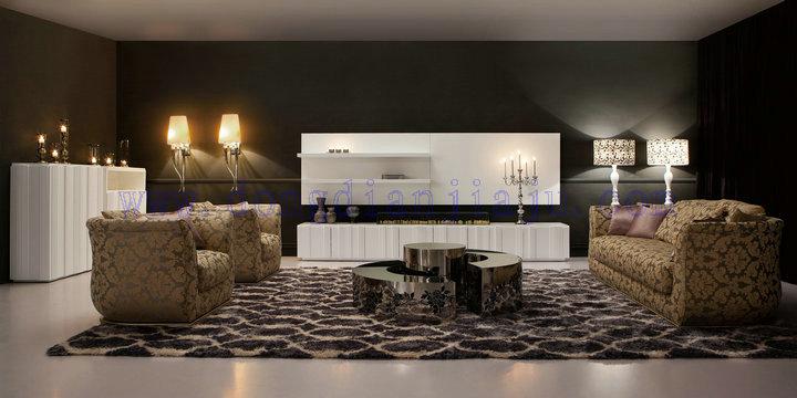 定制后现代客厅家具，沙发1+2+3，长形茶几，角几，东典定制客厅家具