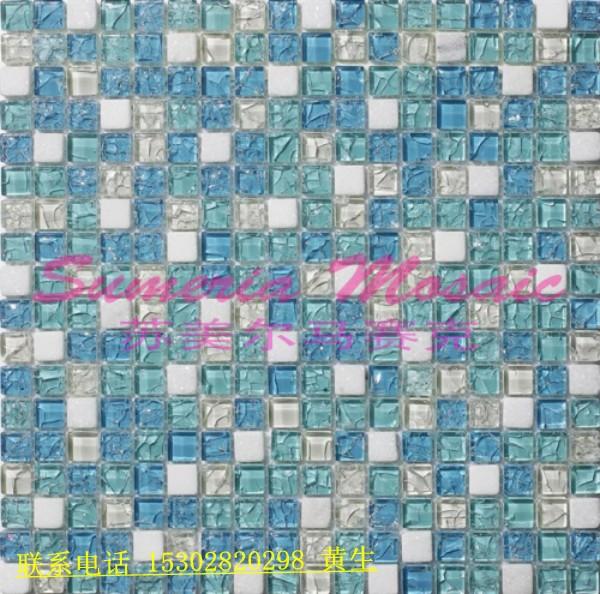 武汉水晶马赛克厂家 泳池卫浴装修工程水晶马赛克图片