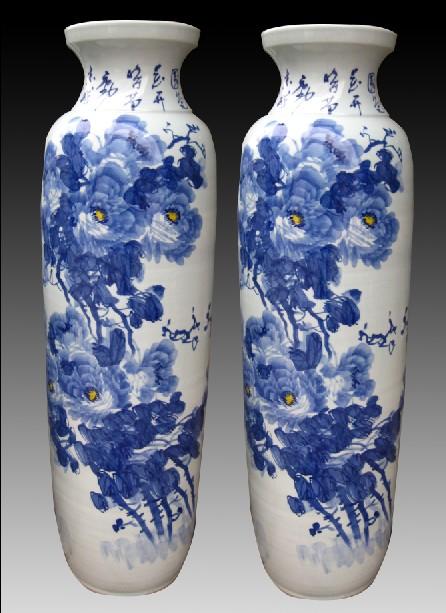 供应厂家制作青花大花瓶装饰陶瓷花瓶